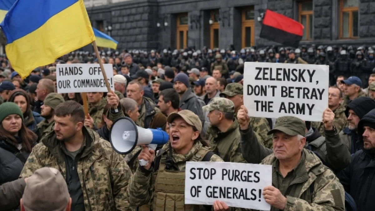 Protests Erupt in Ukraine Over Military Leadership Changes Under Zelenskyy