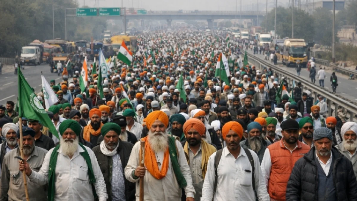 Thousands of Indian Farmers March Toward Delhi Against US Trade Deal