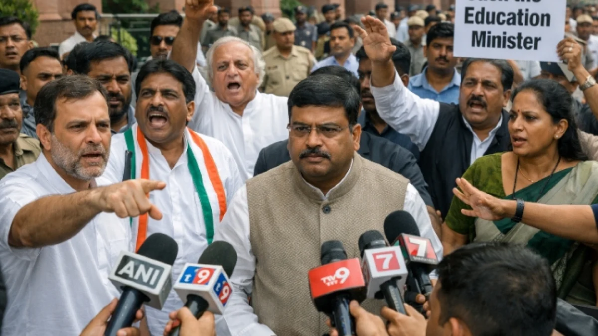 Congress Demands Resignation of Education Minister Over NEET Paper Leak