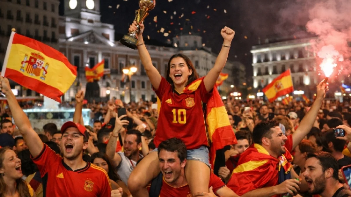 Spain Fans Celebrate Nationwide After World Cup Final Triumph