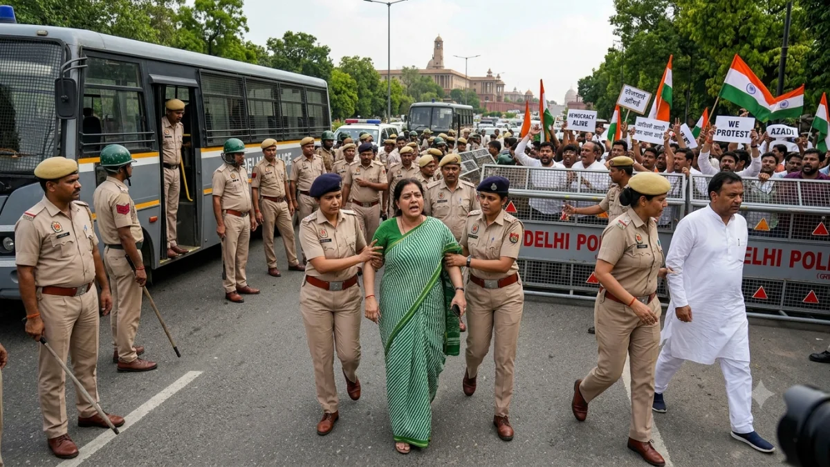 Delhi Police Remove Opposition Leaders From Protest Site Near PM Residence