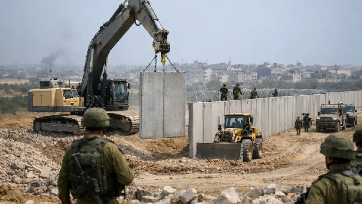Israeli Forces Build Barrier Dividing Gaza Territory