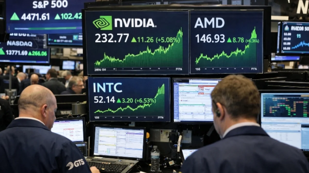 Wall Street Closes Higher as Semiconductor Stocks Surge