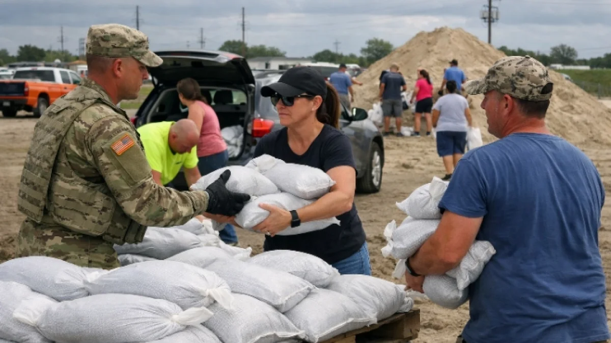 Sandbags Distributed as Tropical Storm Bertha Nears Gulf Coast