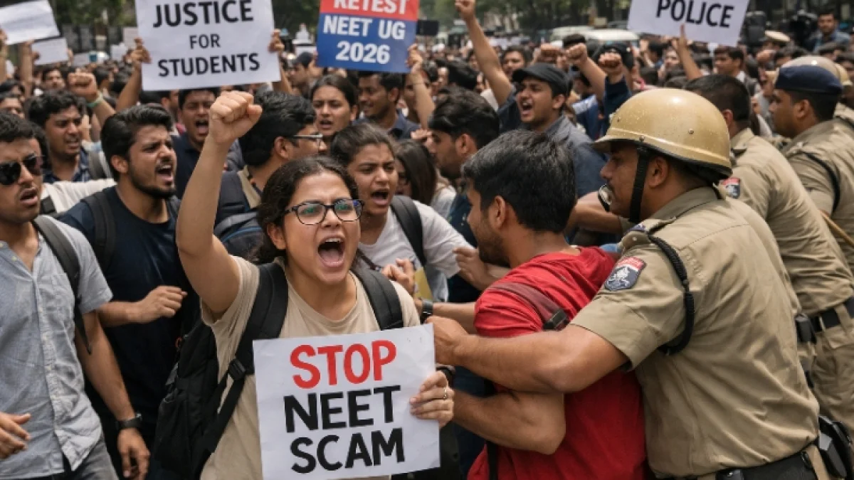 NEET-UG 2026 Paper Leak Fallout Triggers Nationwide Student Protests and Arrests