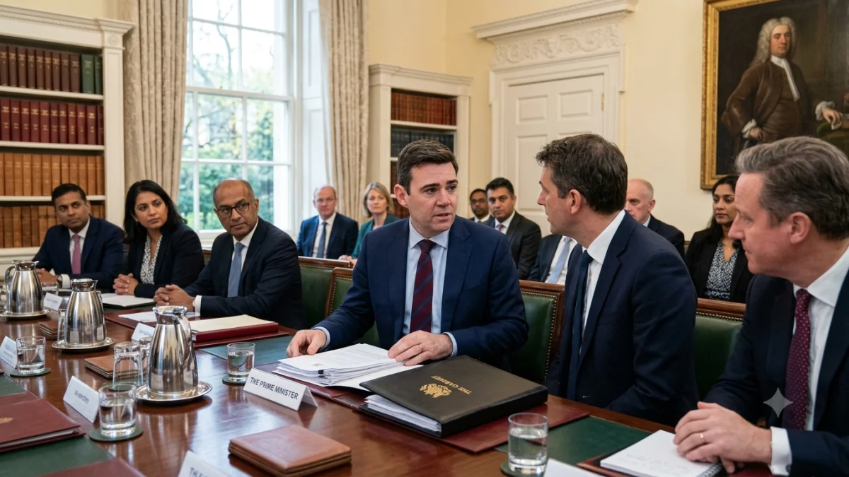 UK Prime Minister Andy Burnham Chairs First Cabinet Meeting
