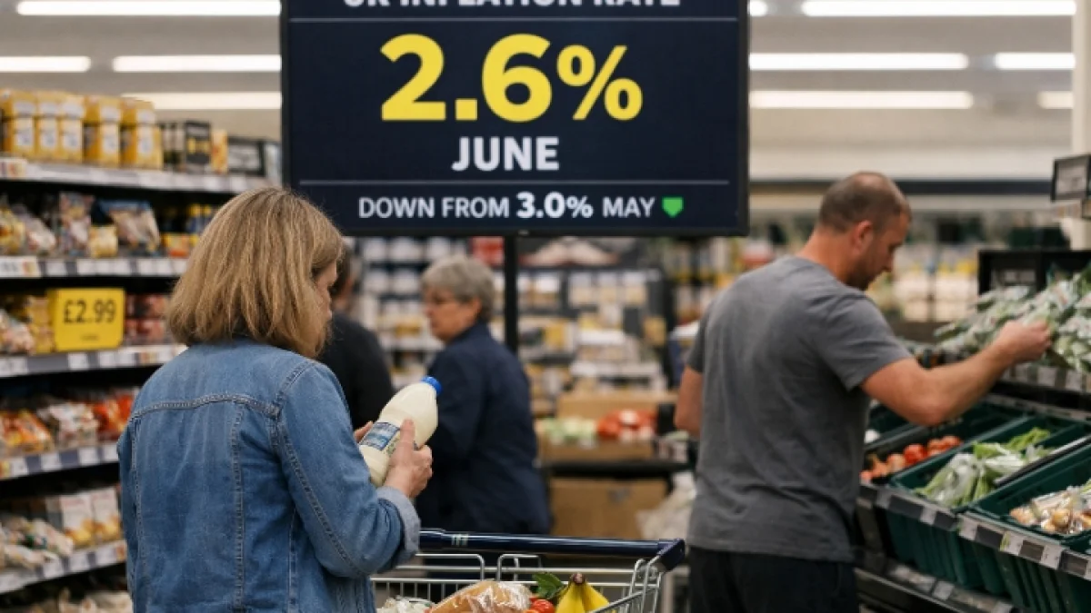 UK Inflation Eases to 2.6 Percent in June