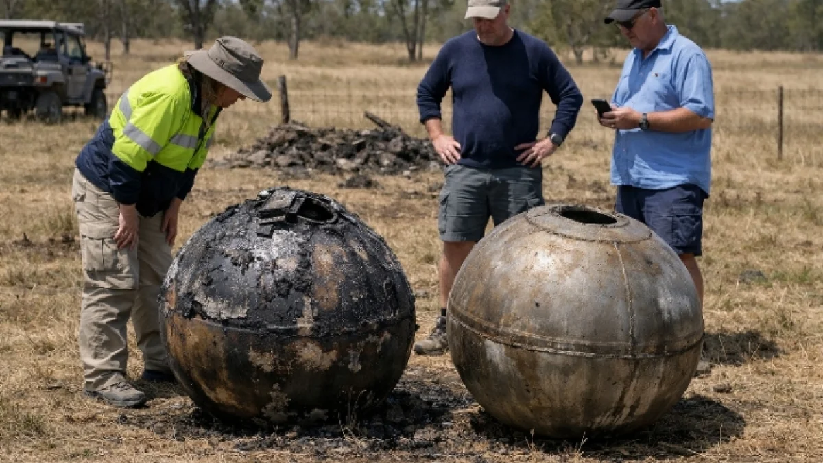 Metal Spheres Found in Australia Prompt Space Debris Questions