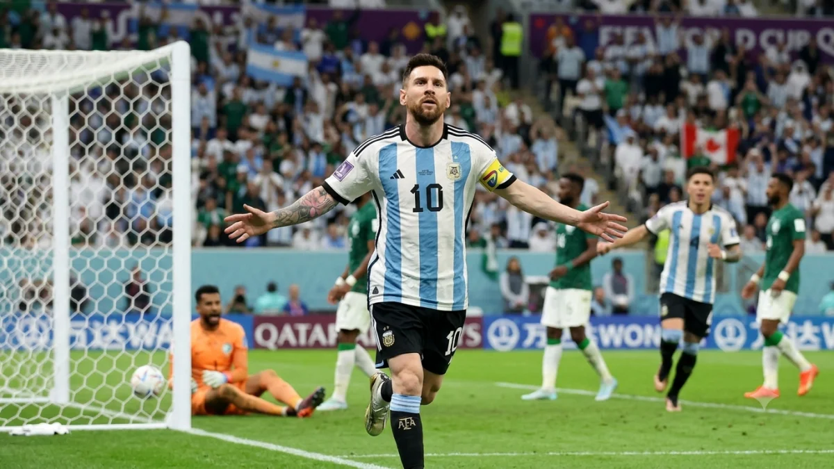 Argentina Messi Scores in Ninth Consecutive World Cup Match