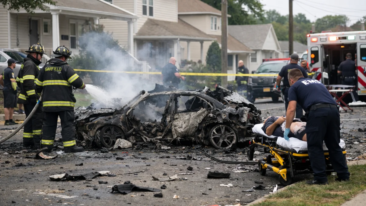 Car Explodes in New Jersey Neighborhood Injuring One