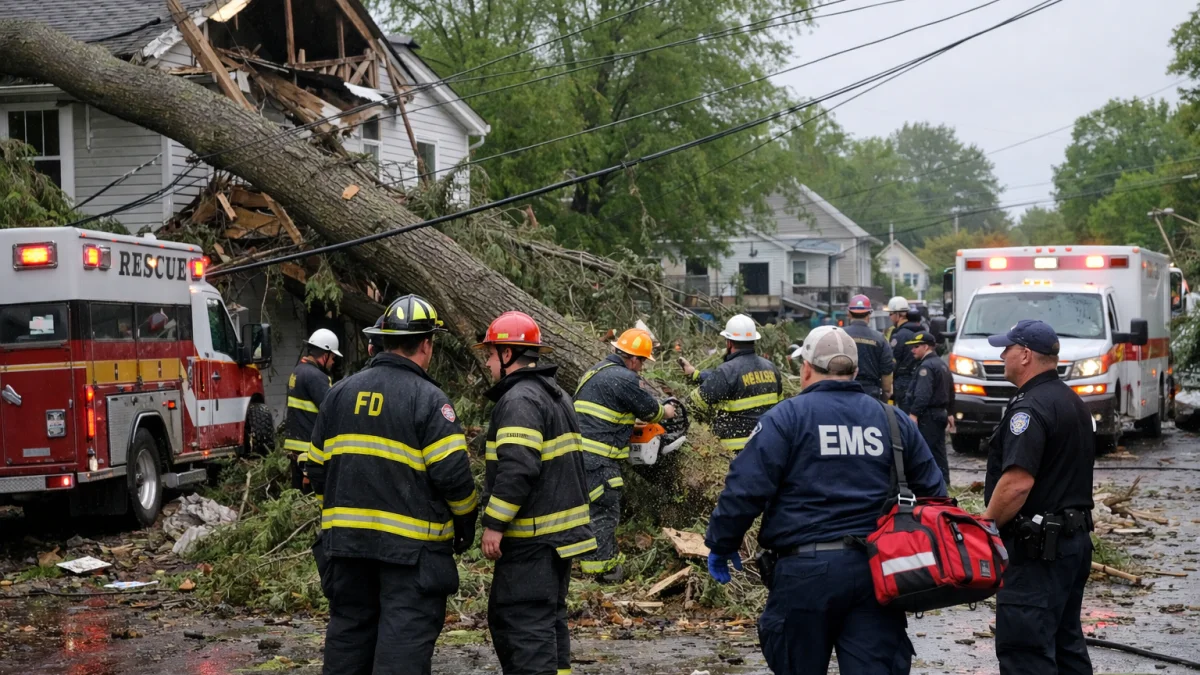 Emergency Services Respond to Storm Damage in Northeast