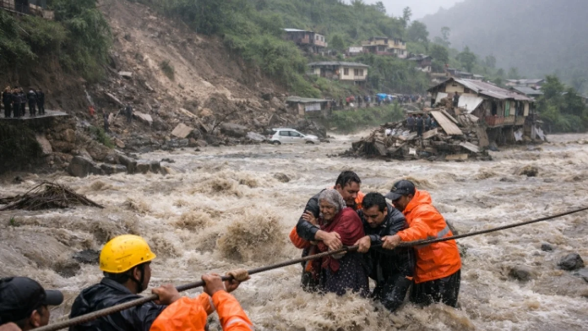 Heavy Rainfall Triggers Flash Floods and Landslides in India