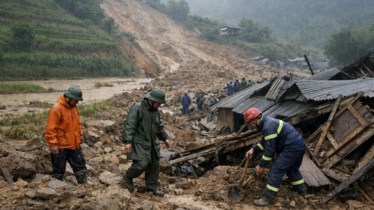 Heavy Rain and Landslides Kill Four and Damage Farmland in Vietnam