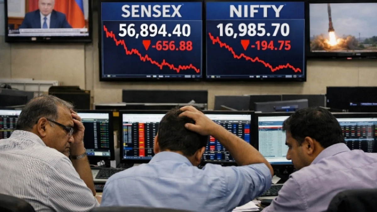 Sensex and Nifty Open Lower Amid Global Geopolitical Concerns