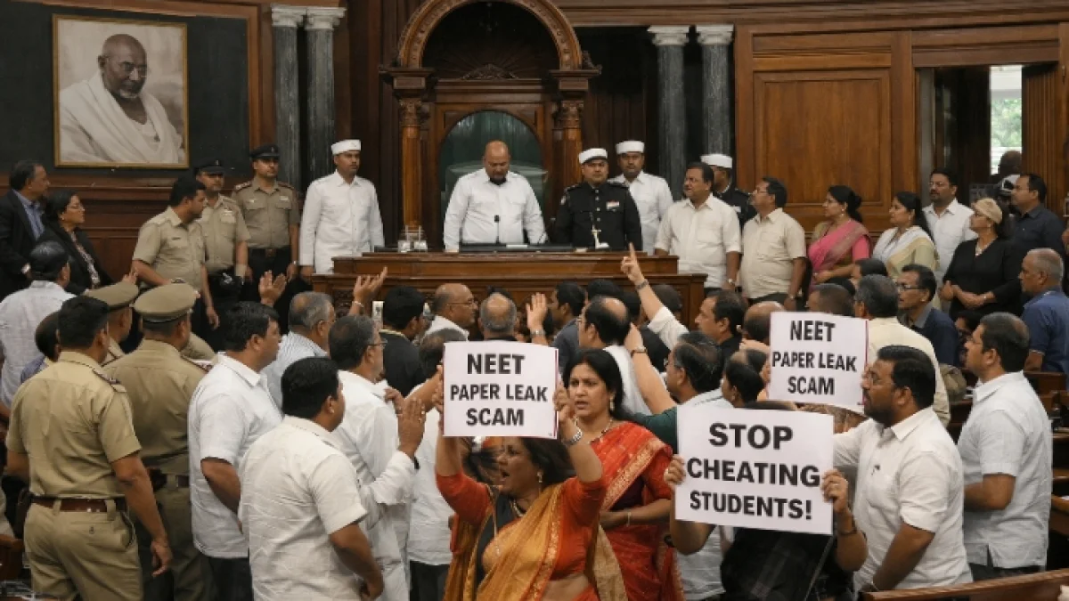 Indian Parliament Adjourned Amid NEET Paper Leak Protests