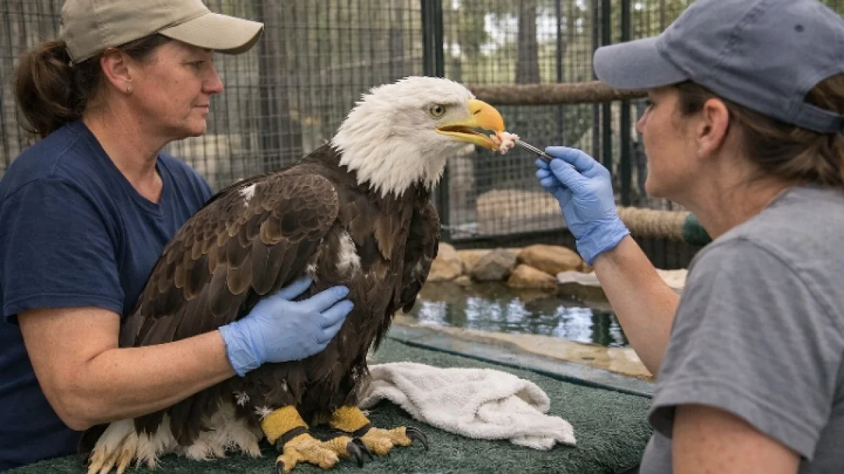 Big Bear Bald Eagle Jackie Continues Recovery Progress