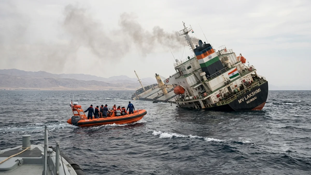 Indian-Flagged Ship Sinks in Red Sea Sailors Rescued