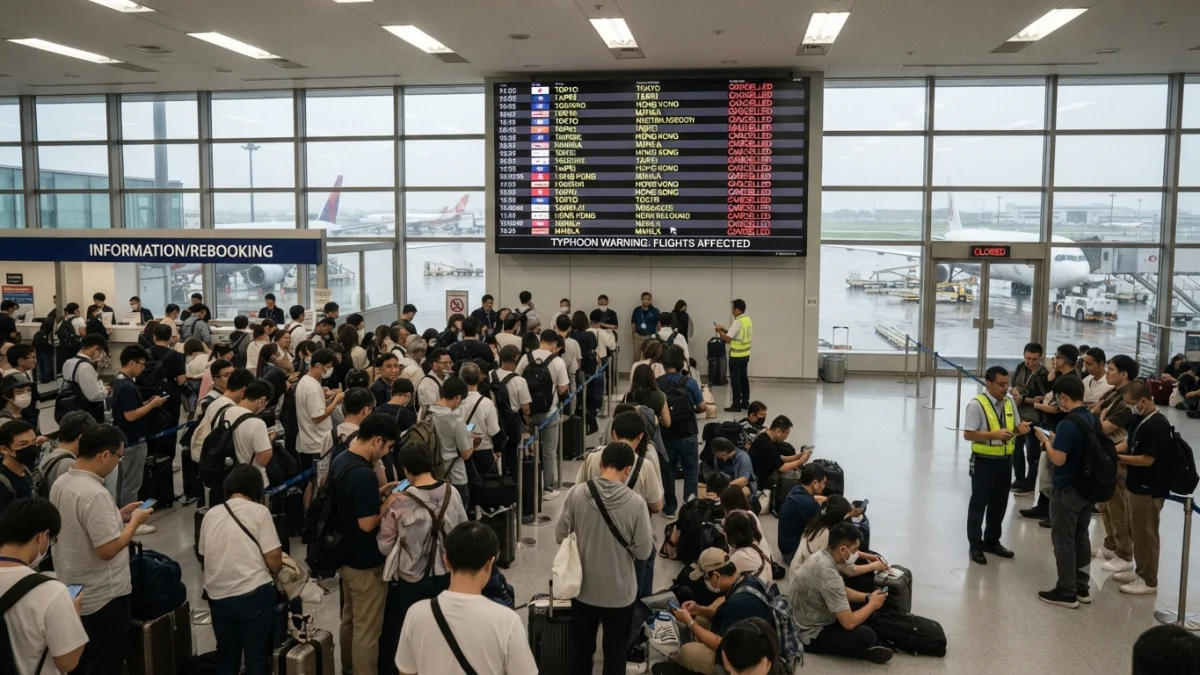 Flights Cancelled Across Region Due to Typhoon