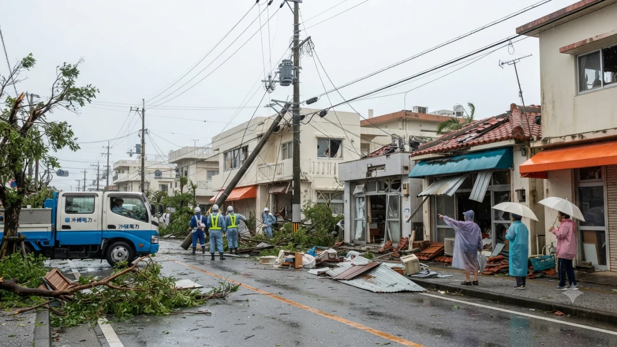 Typhoon Injures Several and Cuts Power in Okinawa