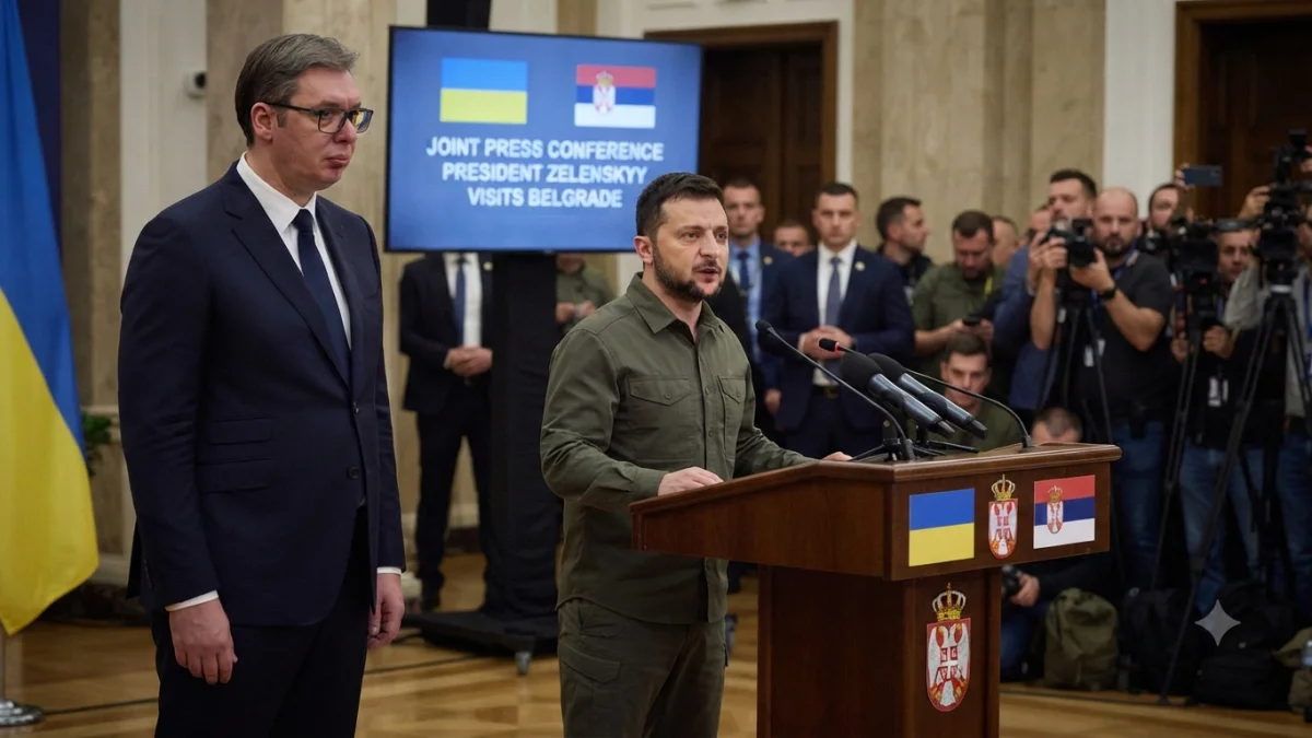 Zelenskyy Visits Serbia Amid Russian Strikes on Kyiv