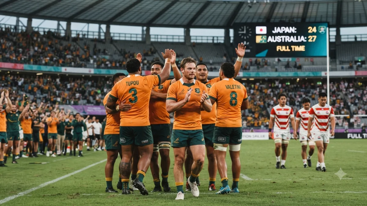 Australia Wallabies Defeat Japan in Close Rugby Test Match