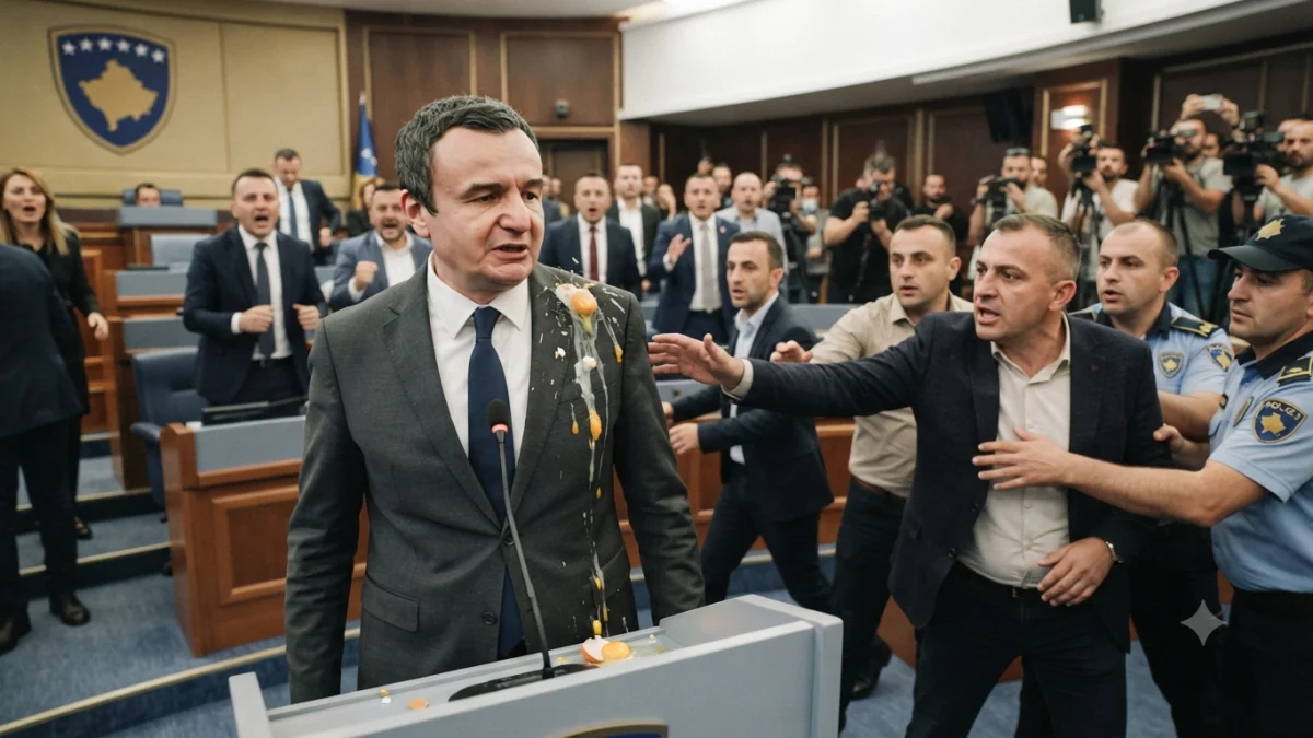 Kosovo Prime Minister Egged During Parliamentary Session