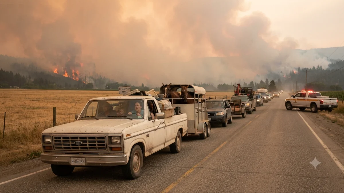 Farmers Flee as British Columbia Wildfire Forces Mass Evacuation