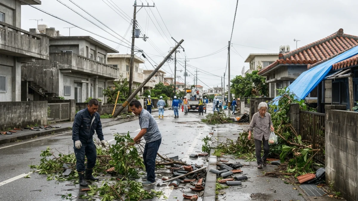 Okinawa Residents Recover After Typhoon Dolphin Knocks Out Power