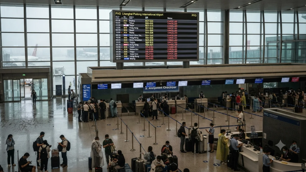 Shanghai Cancels Over One Thousand Flights Ahead of Typhoon