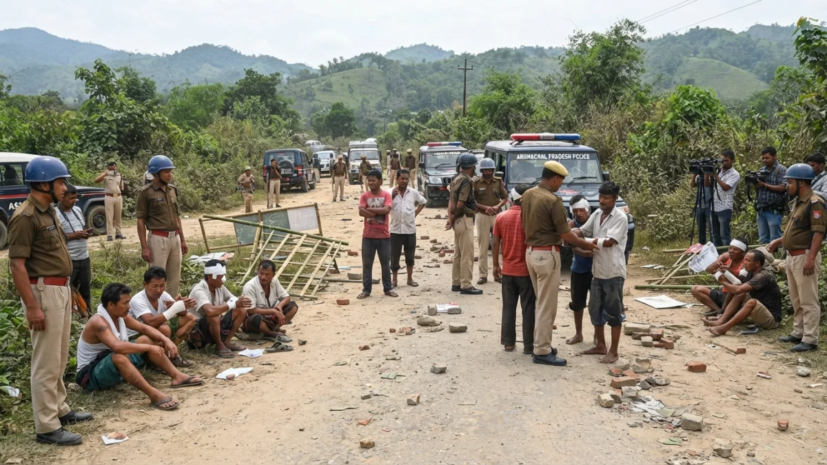 Assam Arunachal Border Clash Injures 12 People