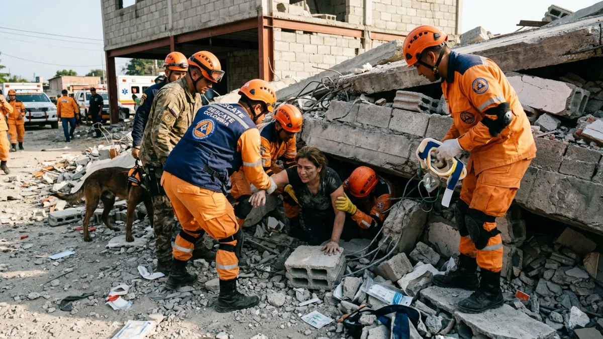 Colombian Rescuers Free Woman After 36 Hours Under Rubble