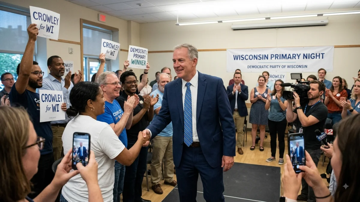 Moderate Crowley Defeats Progressive Hong in Wisconsin Primary