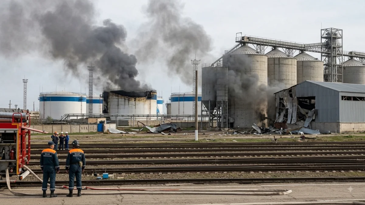 Ukrainian Drones Strike Russian Oil and Grain Facilities