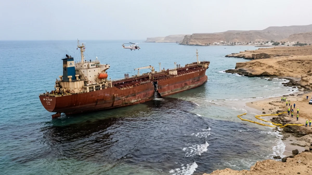 Oil Spill From Grounded Tanker Threatens Omani Coastline