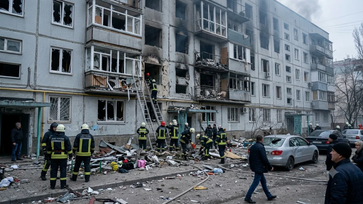 Russian Missiles Kill Nine in Overnight Attack on Kyiv