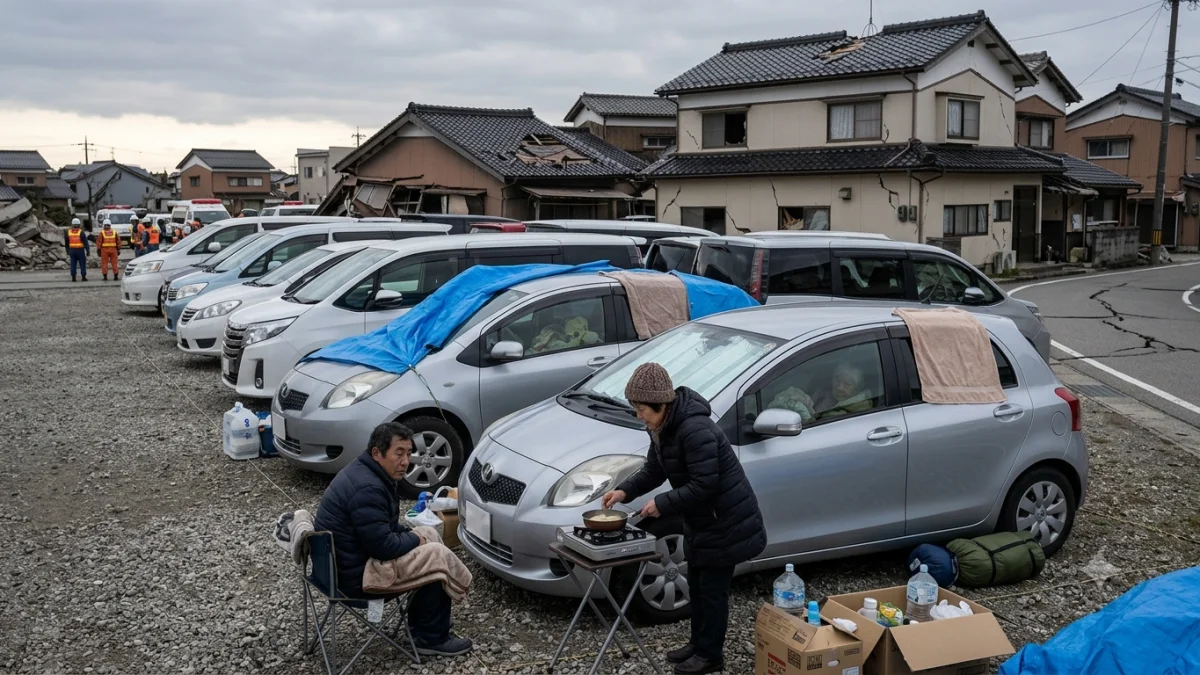 Japan Quake Survivors Shelter in Cars as Death Toll Rises to 34