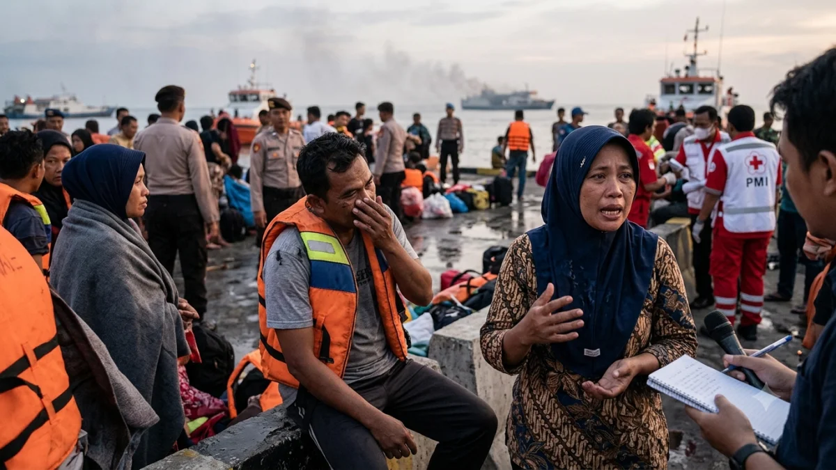 Survivors Recount Escape From Burning Ferry Off East Java Coast
