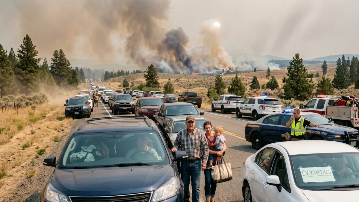 Wildfires Force 60,000 Evacuations Near Spokane