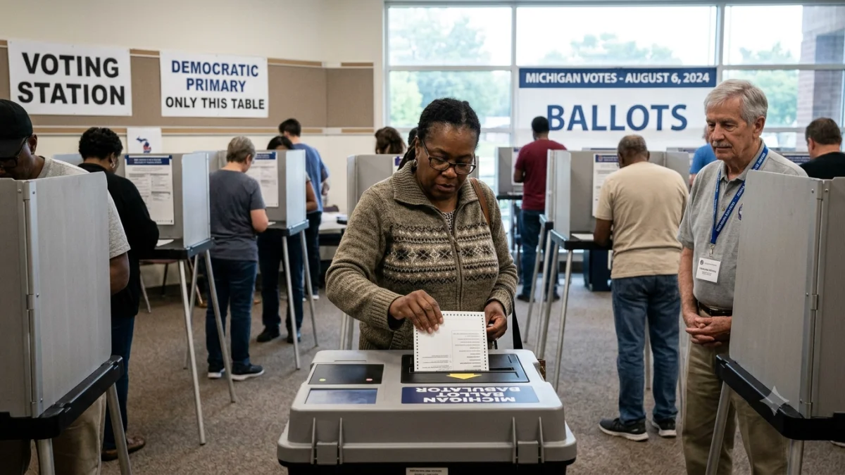 Michigan Voters Cast Ballots in Key Democratic Senate Primary