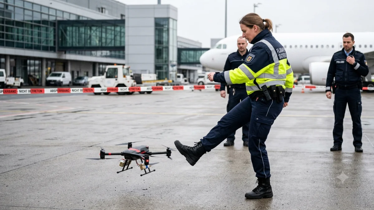 Explosive Drone Found and Kicked Away at German Airport